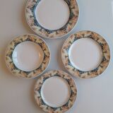 Set of 4 porcelain plates from SARREGUEMINES - PYROBLAN - Model FLORENCE