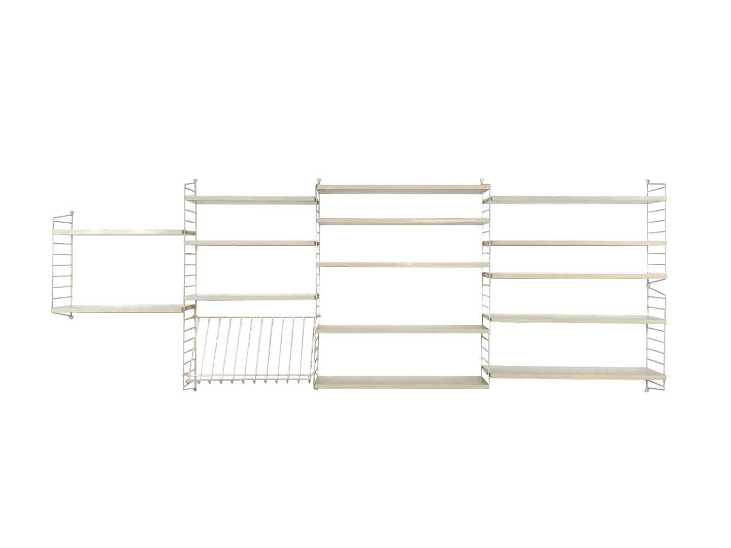 White vintage Nisse Strinning wall system string design ab, 1950s