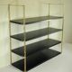 Etagère murale en métal noir et doré, années 60