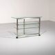 Rare 1970s Peter Ghyzcy side table on wheels