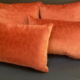 Duo coussins velours rouille 50x50/40x58 cm