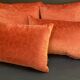 Duo of rust velvet cushions 50x50/40x58 cm