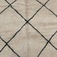 Carpet Berber Moroccan Beni Ouarain off-white to Black diamonds 2, 34 x 1, 52 m