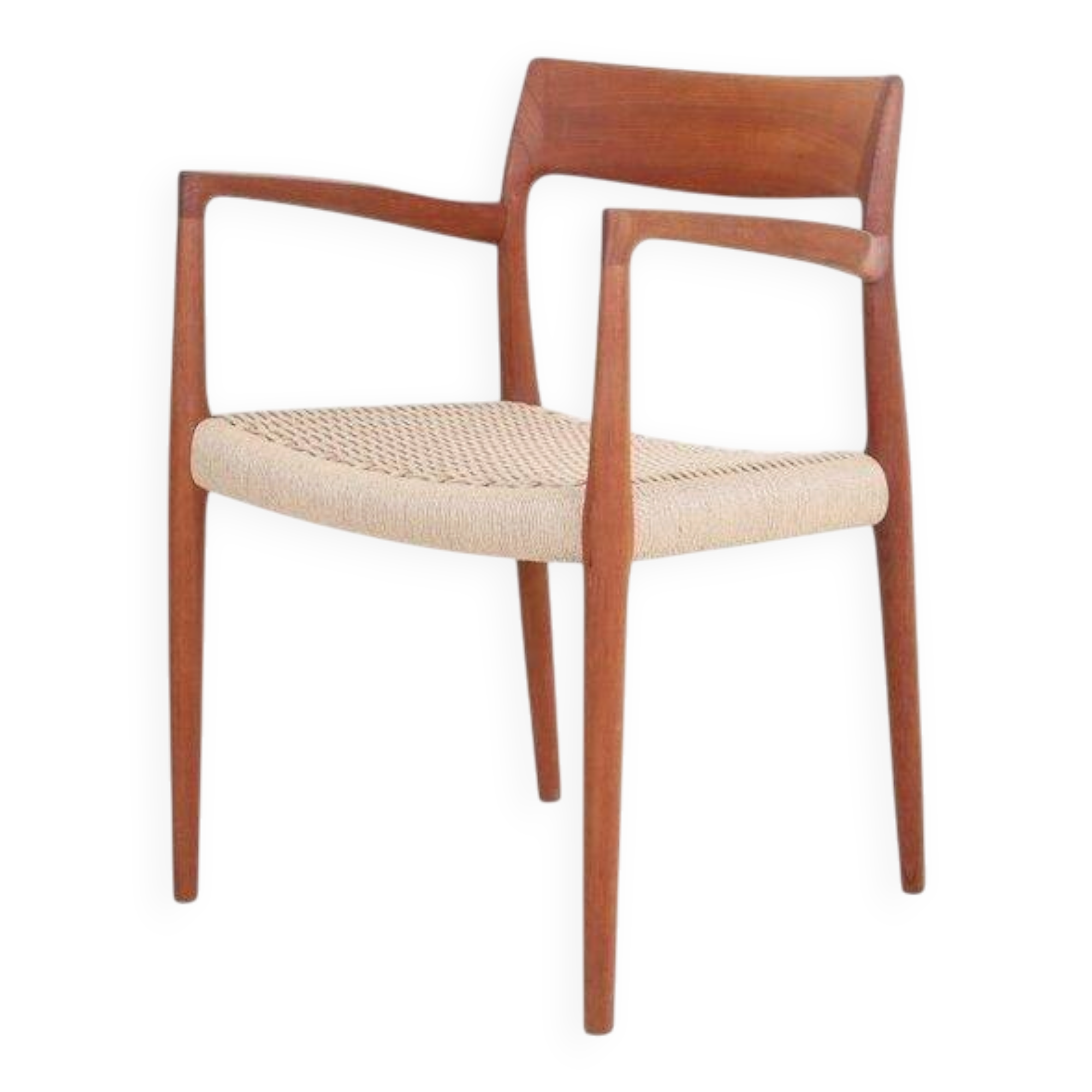 Armchair “#57” by Niels Otto Møller / Teak / Paper cord / Fully restored / 1960s / 1970s / Danish Modern Design