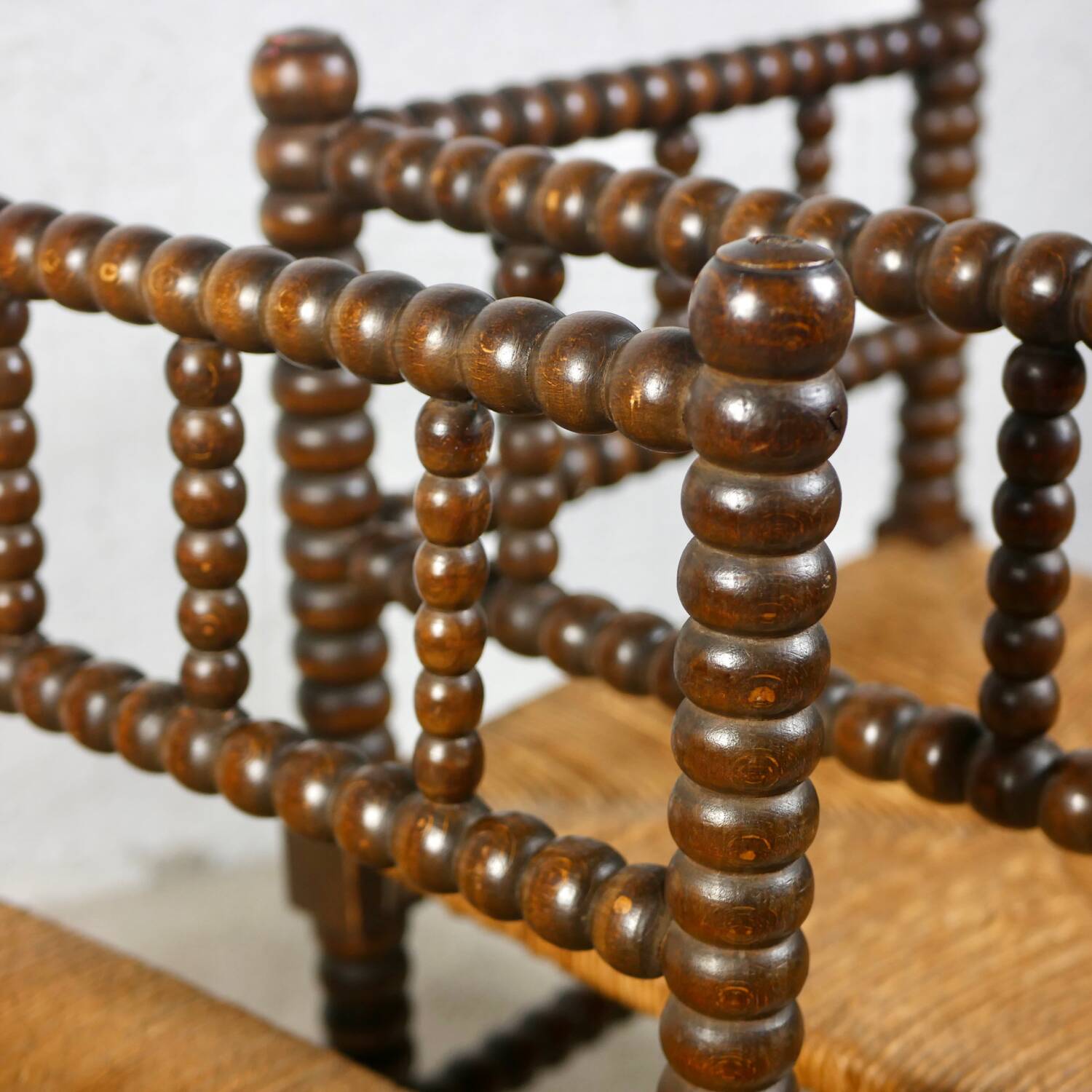 Pair of corner spool chairs