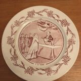 Set of 3 talking plates (a wedding in the countryside) in earthenware