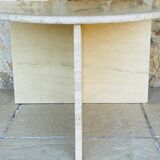 Vintage side table in travertine, circa 1980s.