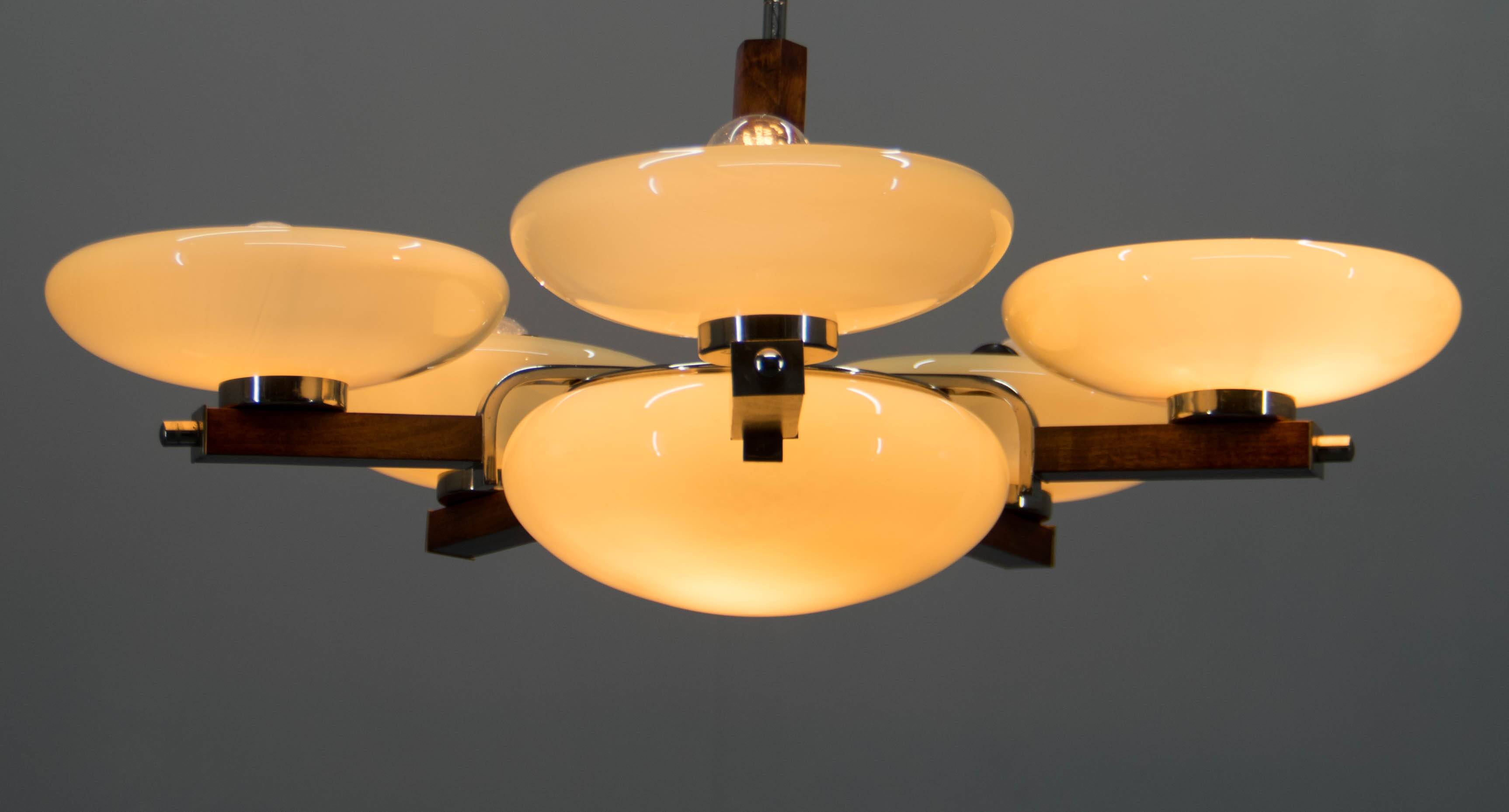 Large Art Deco Chandelier, Germany, 1930s, Restored