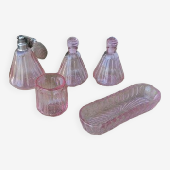 Set of bathroom bottles