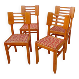 4 Cruége style  chairs, rare vintage wicker model