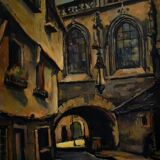 Painting by André Maillard - Medieval town