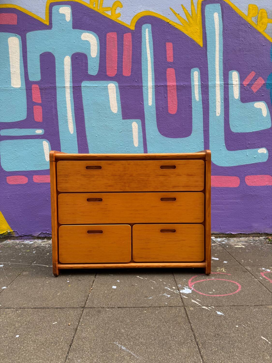 Vintage pine chest of drawers, 1980s