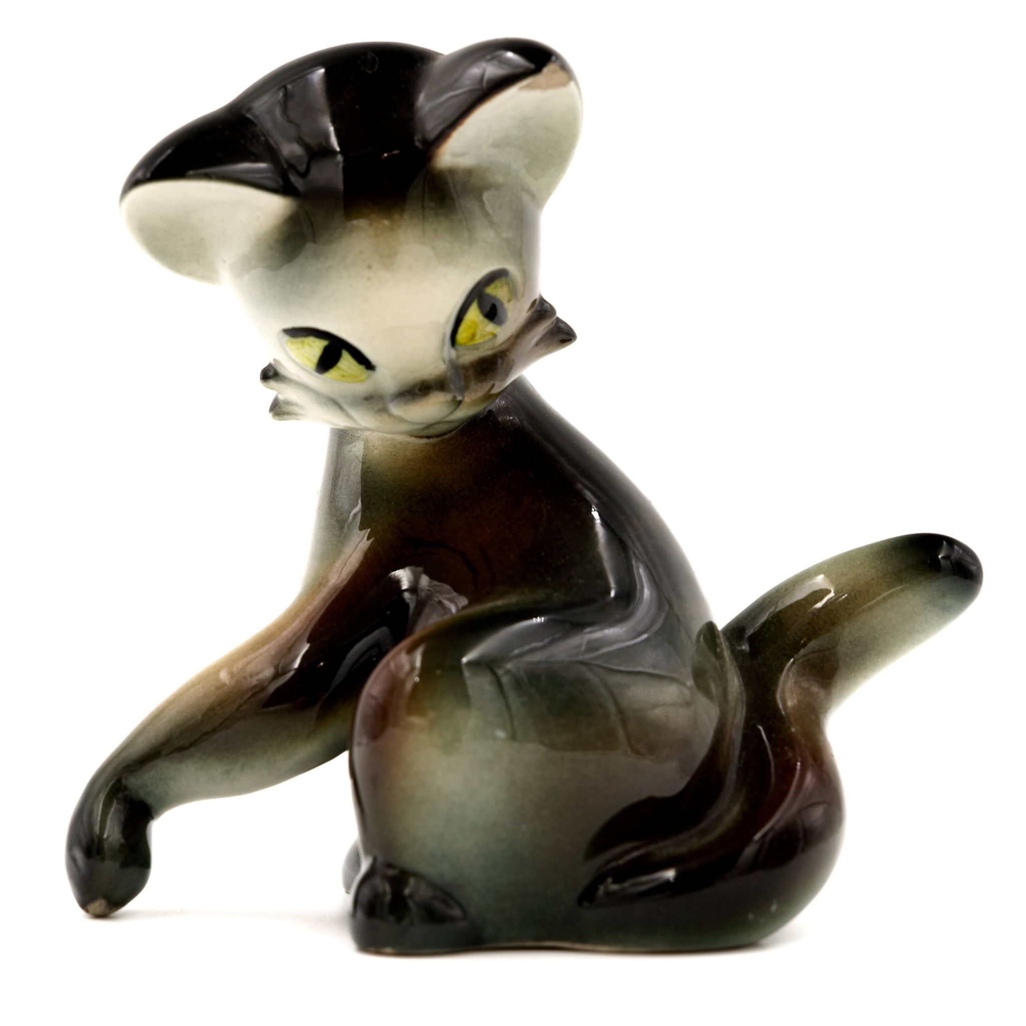 Figurine de chat Jichokera Bechyně vintage, années 1960