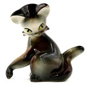Figurine de chat Jichokera Bechyně vintage, années 1960