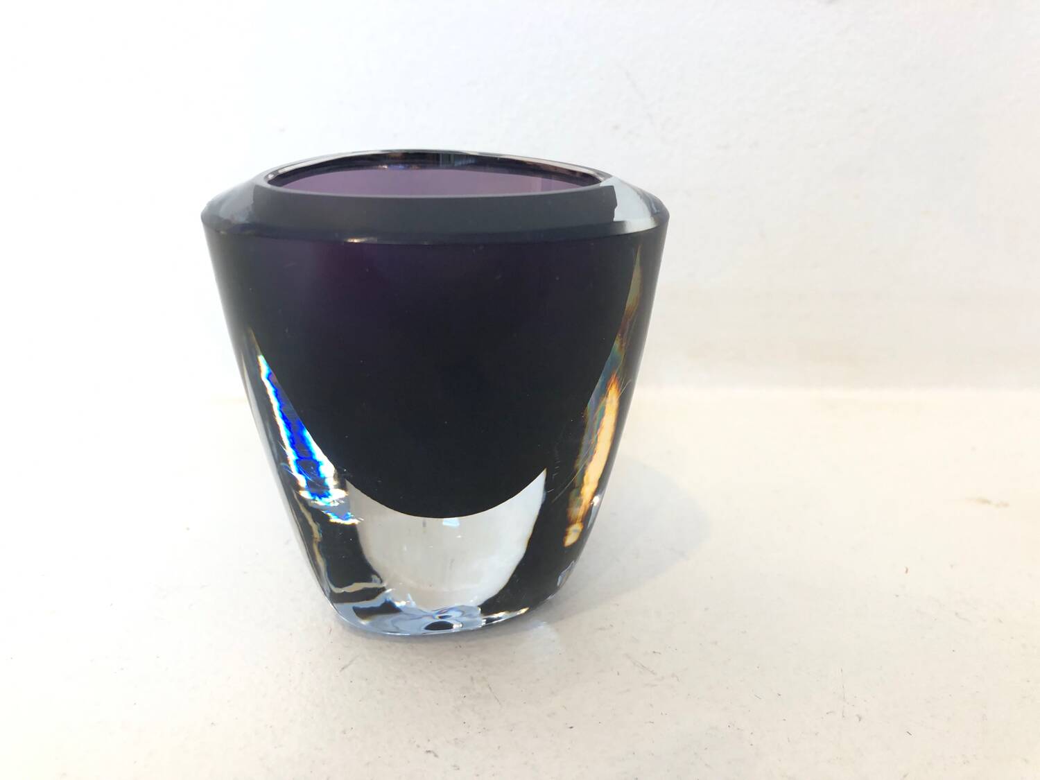 Mini purple crystal vase, 1970