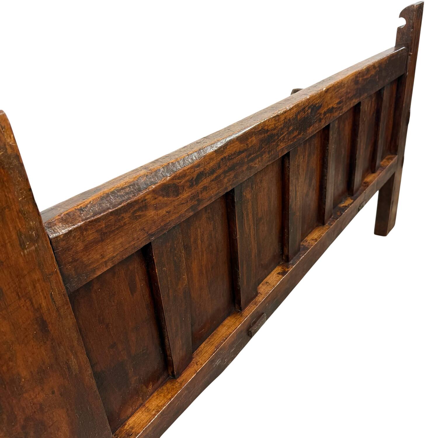 Antique Spanish Oak Bench – Traditional Pegged Construction