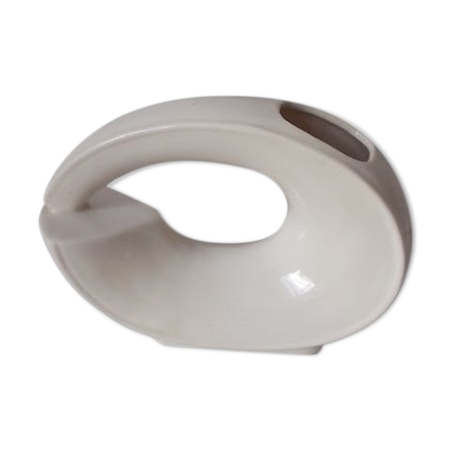 Vase in white earthenware olive shape