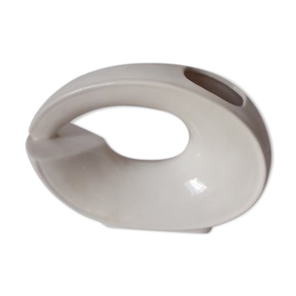 Vase in white earthenware olive shape