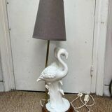 White porcelain flamingo lamp