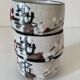 Three glazed ceramic bowls with raised graphic decoration, 1970s.