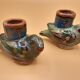 Ceramic bird candlesticks (2)