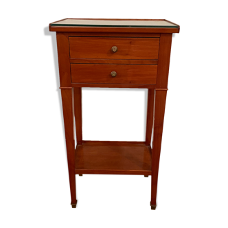 Cherry bedside table with glass