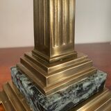 Column lamp in gilded bronze and marble 36cm