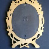 Miroir doré en résine à décor floral