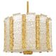 Ceiling light by Carl Fagerlund for Orrefors in brass and cast glass, Sweden 1960.