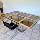 chrome and brass dining table from the 70s