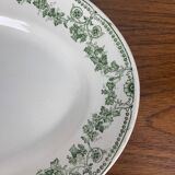 Oval dish, "Champagne" model, Badonviller, green, early 20th century