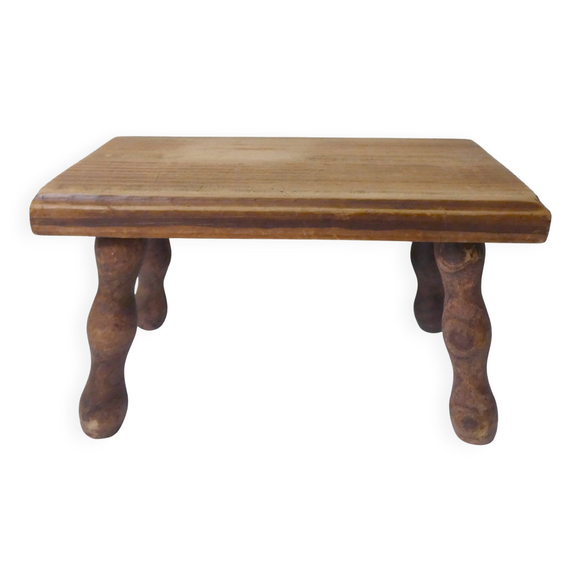 ancien petit Banc en bois marche pied vintage