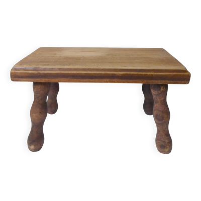 ancien petit Banc en bois marche pied vintage