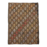 5x7 Dark Brown Vintage Kilim Rug, 153x202 Cm