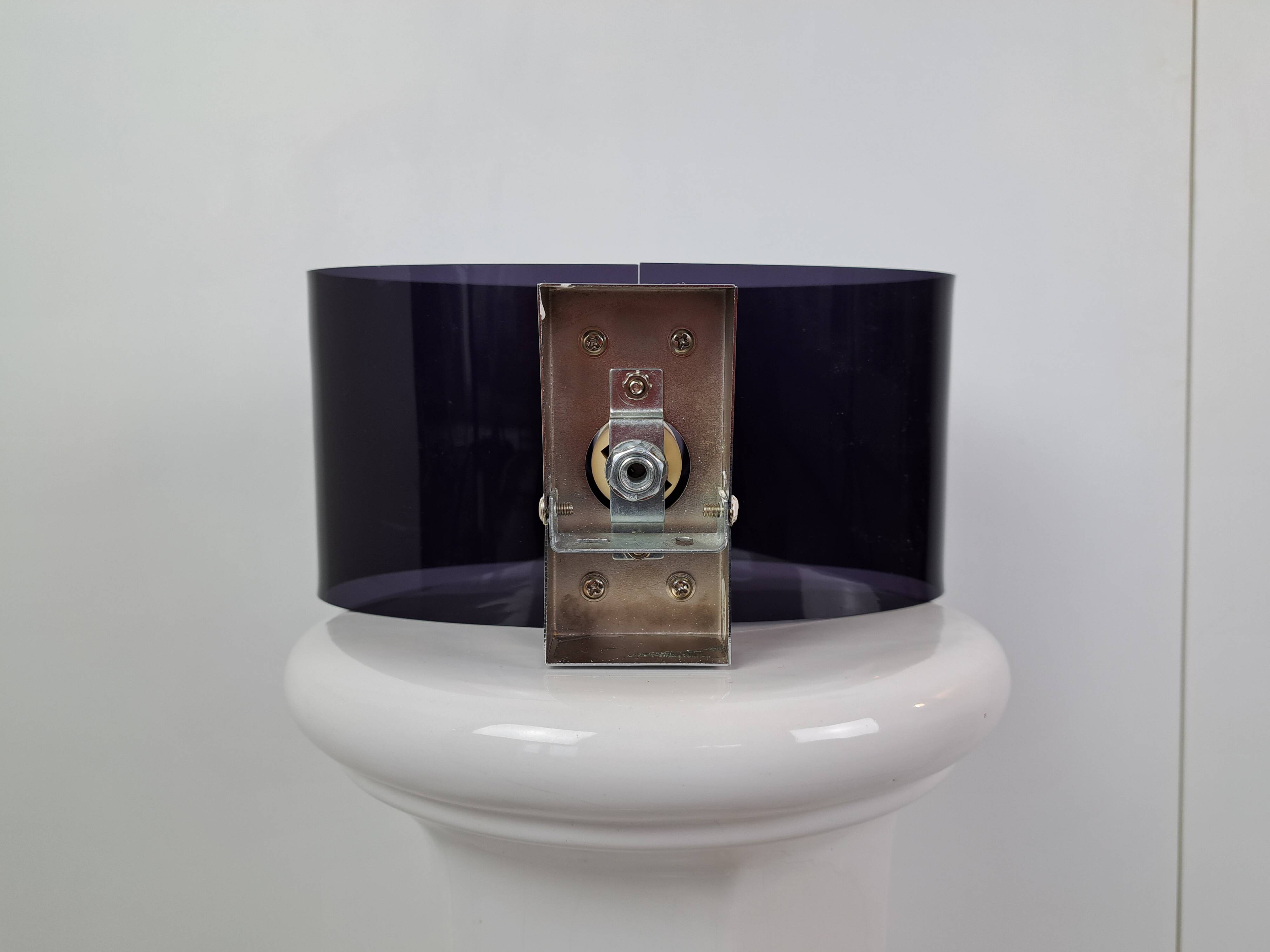 Pair of smoked plexiglass wall lights