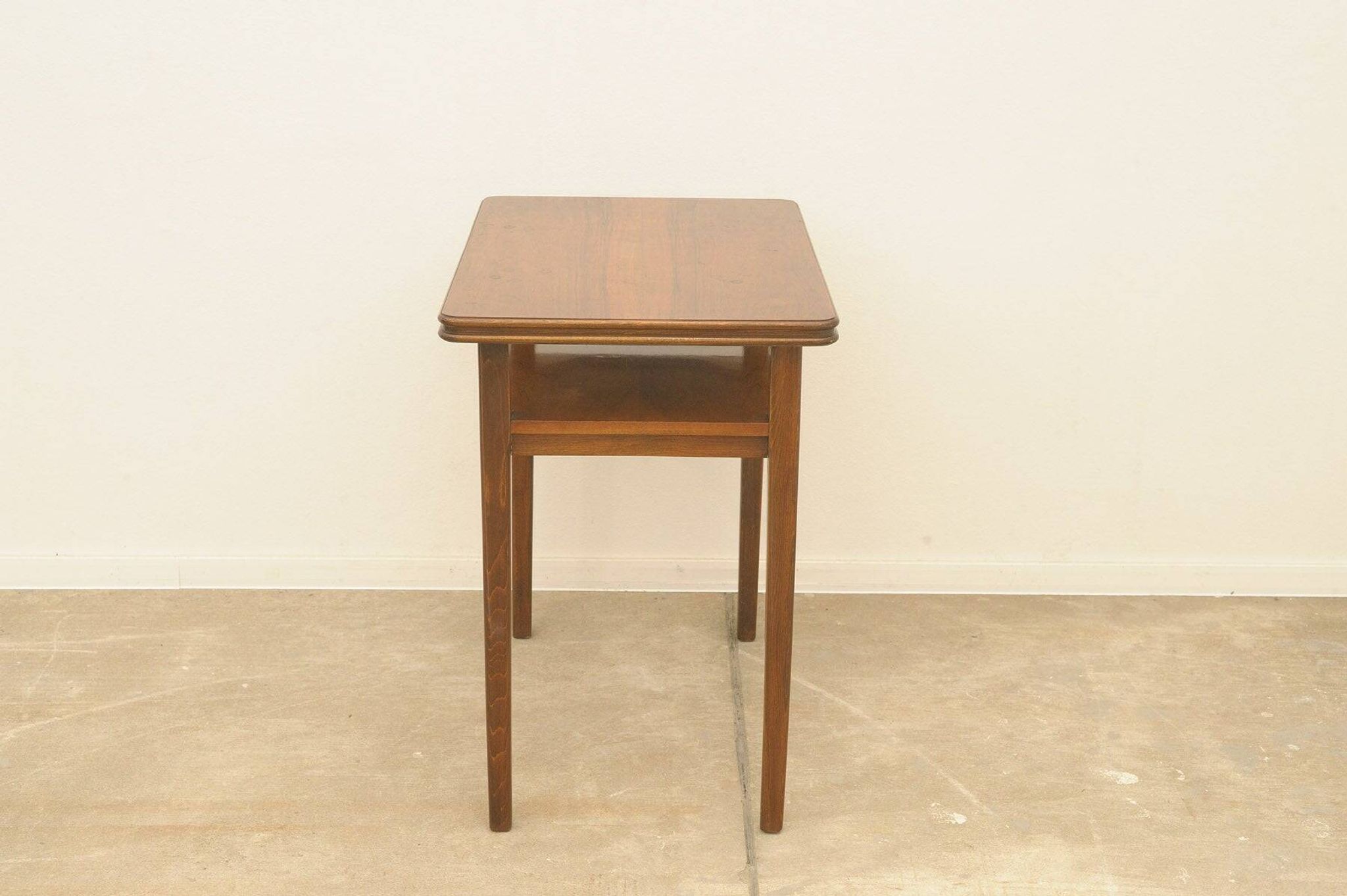 Mid-century walnut coffee table, wooden living room table, 1950s