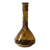 vase vintage en verre ambré et chaîne bijou, France