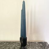 Black clay candle holder