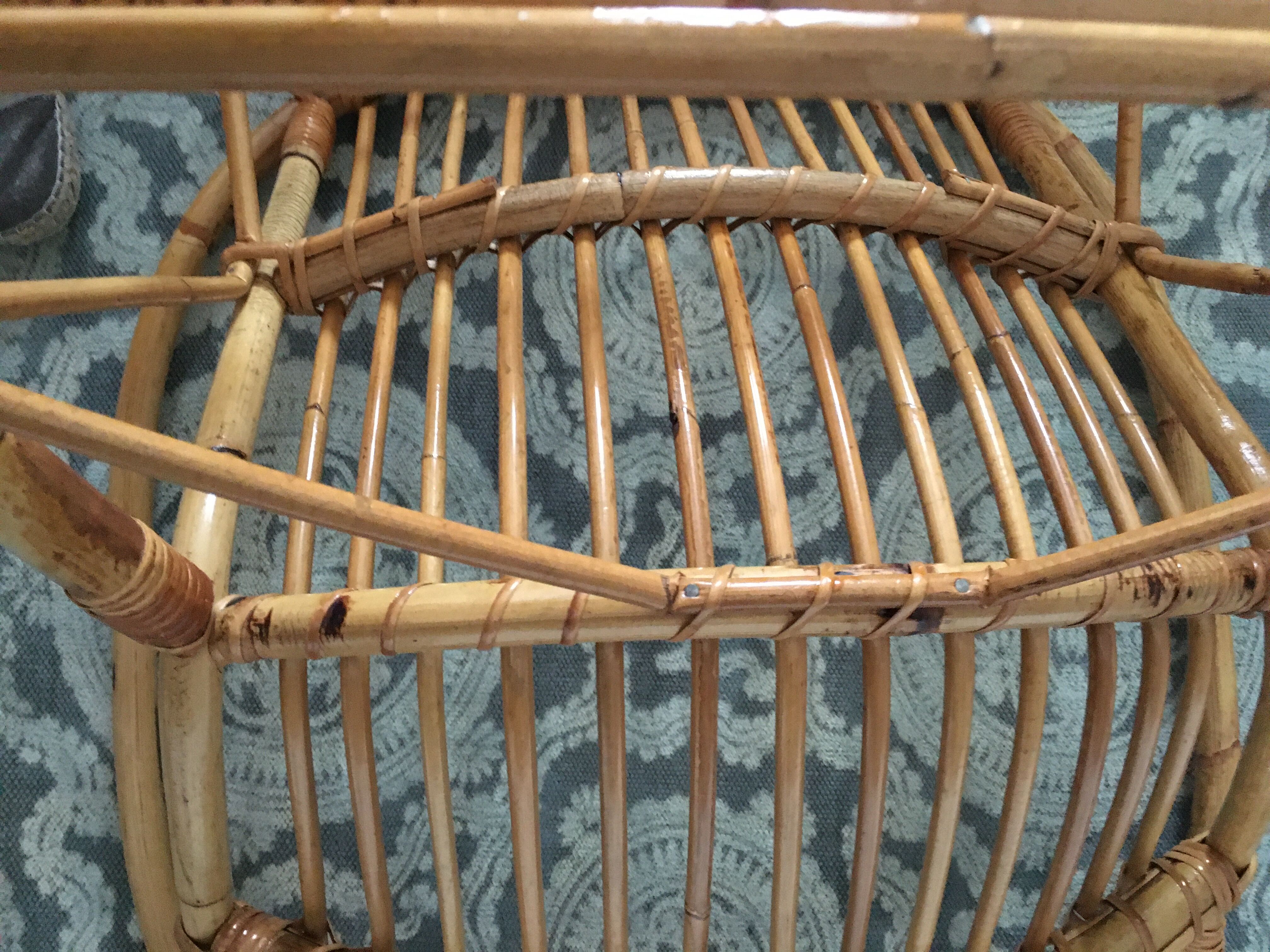 1960 rattan basket chair