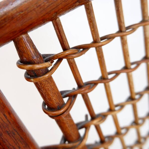 Fauteuil en bois et osier