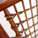 "Winter Garden" High back Wood and wicker chair