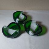 Series of three vacuum-pocket in early 1970s murano glass