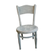 Chaise enfant ancienne blanche en bois patinée
