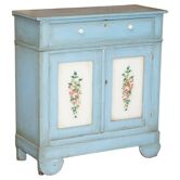 Buffet de cuisine en pin peint à la main, antique français vers 1880