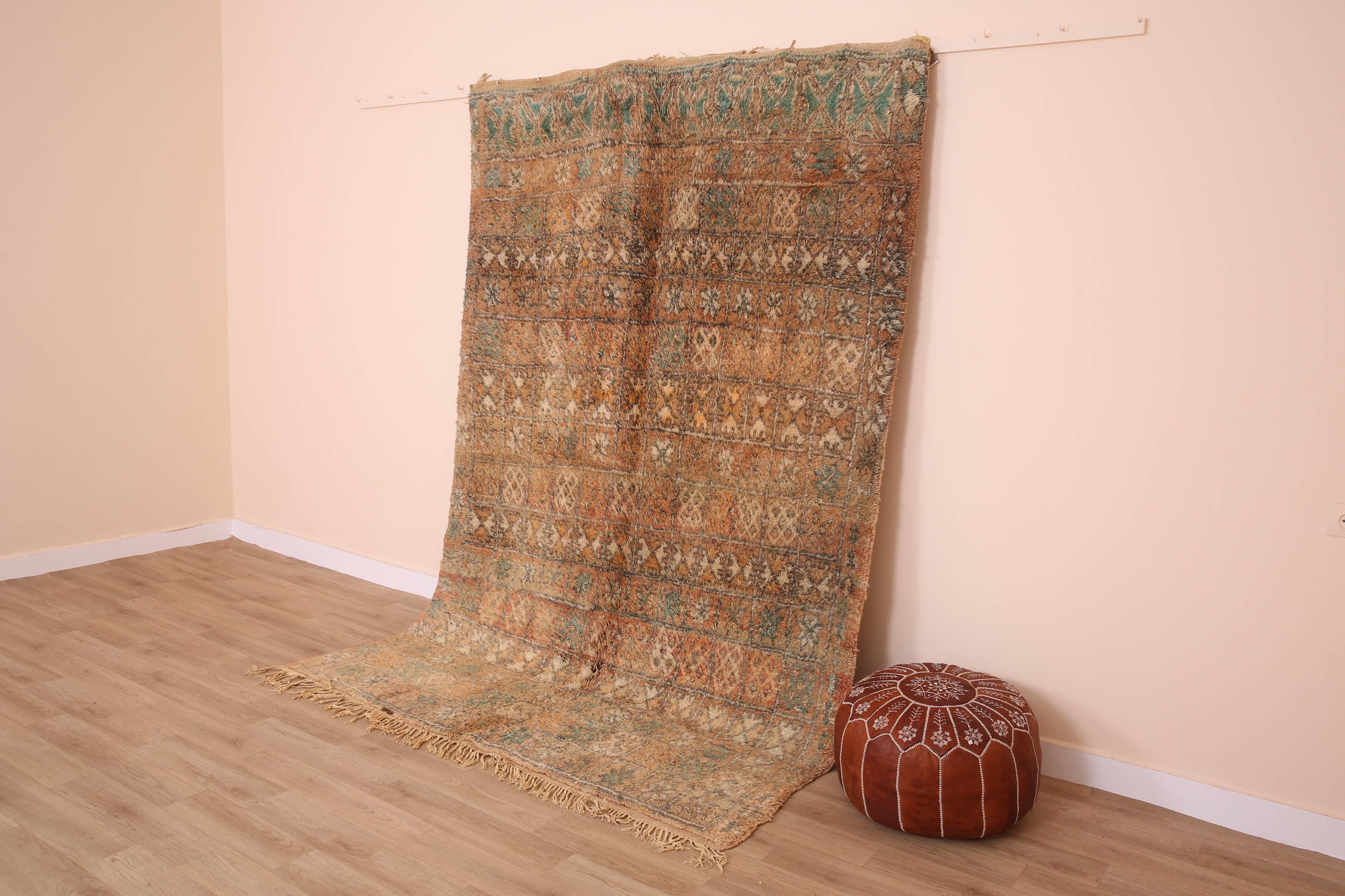 Peach Vintage Moroccan Rug 178 x 264 cm, Berber Wool Rug, Handmade Boho Rug