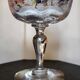 8 engraved glass champagne coupes from Meisenthal, Art Deco