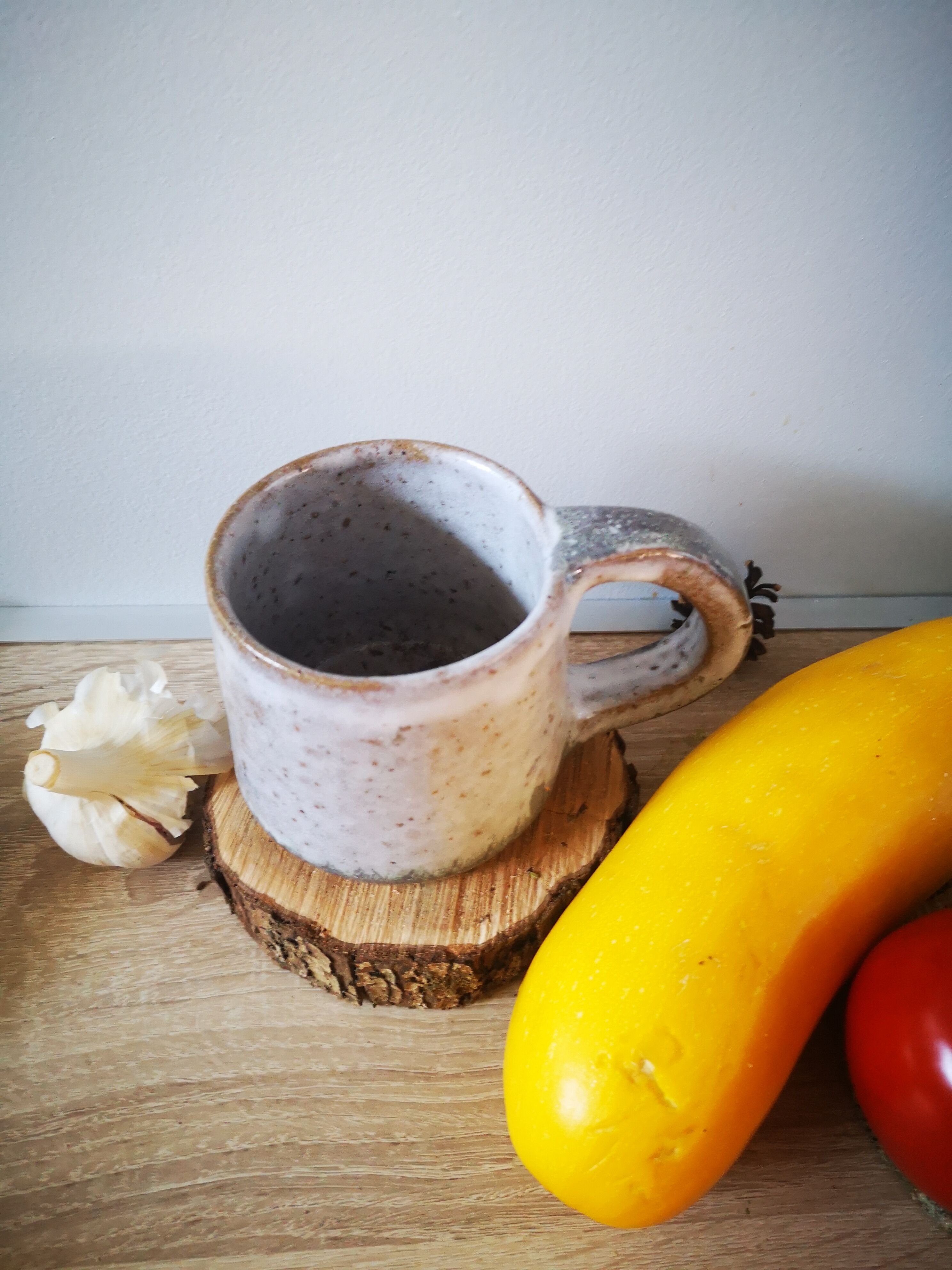 Vintage mug in bluish sandstone