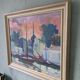 1954 swedish vintage coastal oil painting