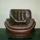 Leather pod club chair Brazilian influence, 1960s