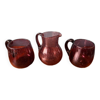 Ensemble verrerie biot carafe et chope